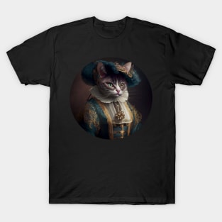 Pretty Tabby Cat in Baroque Costume T-Shirt